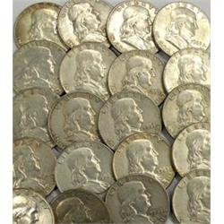 LOT OF 20 FRANKLIN HALF DOLLARS