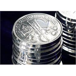 Lot of 10 Austrian Philharmonic 1 oz. Silver