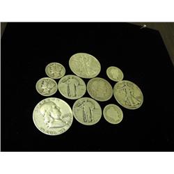 Lot of 10 US Type Coins-