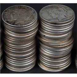 40 Circulated Peace SIlver Dollars-