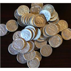 Lot of 100 Roosevelt 90% Dimes