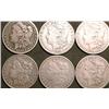 Image 1 : Lot of 6 Assorted Date Morgan Silver Dollars-