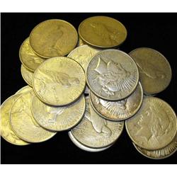 Lot of 10 Peace Silver Dollars-