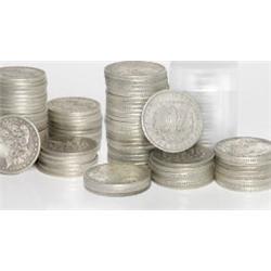 Roll of 20 Morgan Silver Dollars- 1878-1921 g-xf