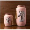 Image 1 : Pink Porcelain Vases with Hand-Painted Horse Motif and Tassels