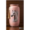 Image 3 : Pink Porcelain Vases with Hand-Painted Horse Motif and Tassels