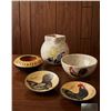 Image 1 : Hand-Painted Pottery Collection with Floral and Rooster Designs