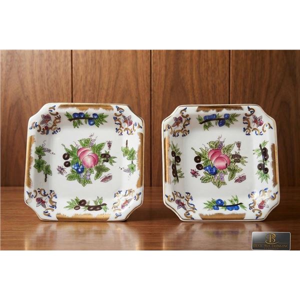 Herend Rothschild Bird Square Bowls