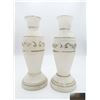 Image 2 : 4 Decorative Candle Holders, Brass and White Ceramic