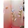 Image 3 : Hand-Painted Frosted Pink Glass Vases