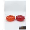 Image 1 : Thick Glass Ashtrays, Orange and Red