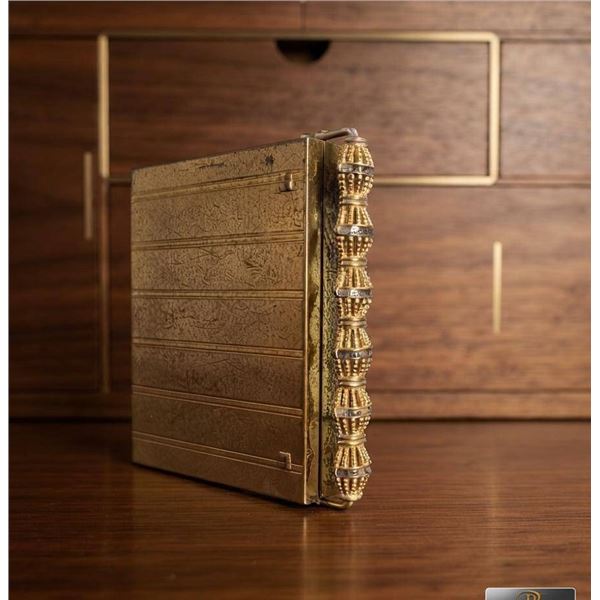 Gold Tone Ornate Compact Case with Mirror