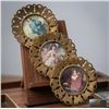 Image 1 : Three Circular Brass-Framed Miniature Portrait Prints