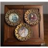Image 2 : Three Circular Brass-Framed Miniature Portrait Prints