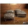 Image 1 : Four Ornate Silver Jewellery Boxes with Red Linings