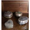 Image 1 : Four Ornate Metal Trinket Boxes Assorted Shapes