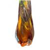 Image 3 : Murano Style Art Glass Vase with Green and Amber Swirl