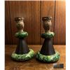 Image 1 : Art Deco Style Green Marble and Metal Candlesticks