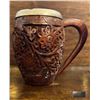 Image 2 : 3 Hand-Carved Wooden Mugs With Metal Inserts