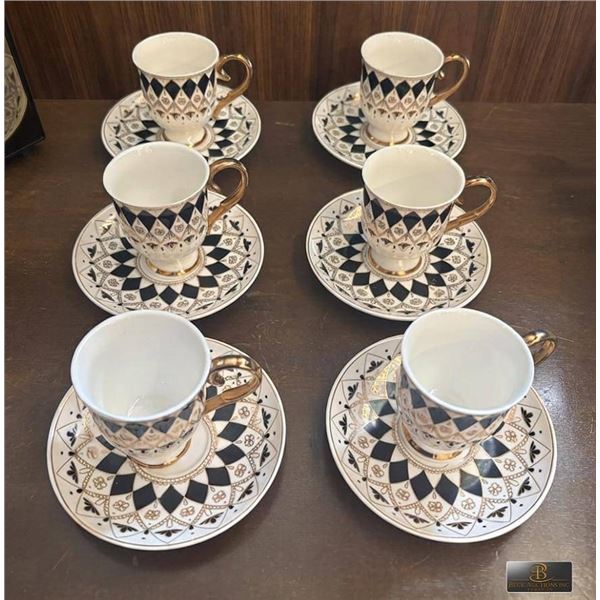 Kosova Porcelain Espresso Cup and Saucer Set, 6 Pieces