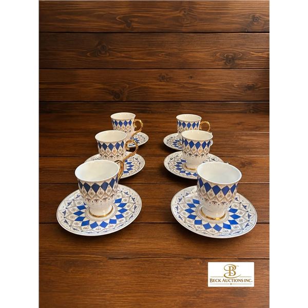 Kosova Porcelain Demitasse Cup and Saucer Set, 6 Pieces