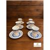 Image 1 : Kosova Porcelain Demitasse Cup and Saucer Set, 6 Pieces