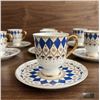 Image 2 : Kosova Porcelain Demitasse Cup and Saucer Set, 6 Pieces