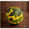 Image 2 : Gallé Acid-Etched Cameo Glass Vase with Leaf and Vine Motif
