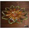 Image 1 : Mid-Century Amber and Green Murano Style Art Glass Centrepiece Bowl