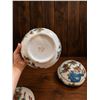 Image 3 : Hand-Painted Lidded Ceramic Boxes with Floral and Blue Bird Motif