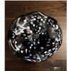 Image 2 : Black Art Glass Bowl with White and Purple Spots