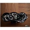 Image 3 : Black Art Glass Bowl with White and Purple Spots