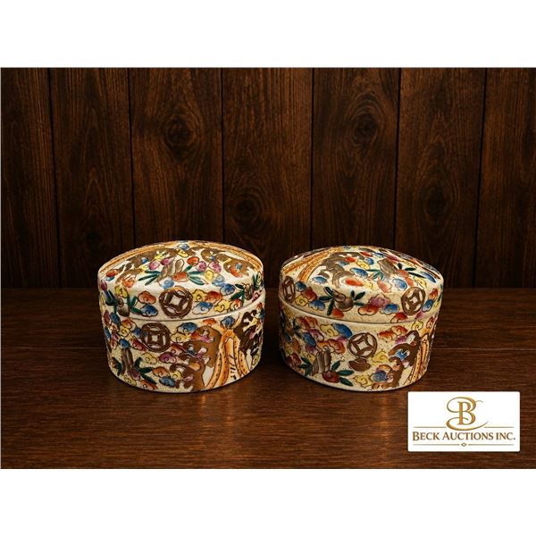 Hand-Painted Porcelain Lidded Boxes