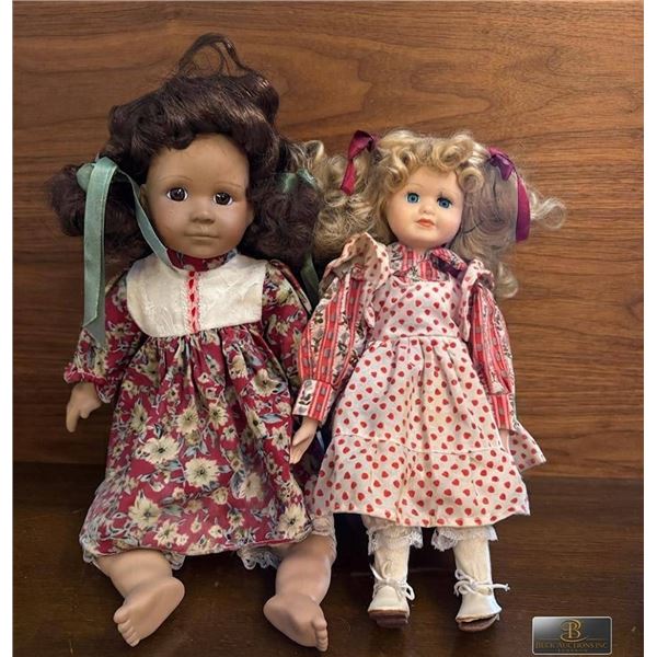 Porcelain and Vinyl Dolls in Vintage-Style Dresses