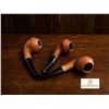 Image 1 : Three Wooden Smoking Pipes with Black Stems