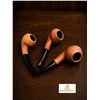 Image 3 : Three Wooden Smoking Pipes with Black Stems