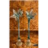 Image 1 : Blue and Clear Art Glass Epergne Vases