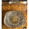 Image 2 : Square Glass and Gold Gilt Pedestal Compote