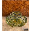 Image 1 : Murano Style Art Glass Bowl with Blue, Green, and Yellow Swirl