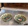 Image 2 : Hand Painted Floral Ceramic Pedestal Bowls