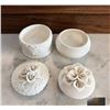 Image 2 : White Porcelain Trinket Boxes with Floral Lids
