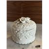 Image 3 : White Porcelain Trinket Boxes with Floral Lids