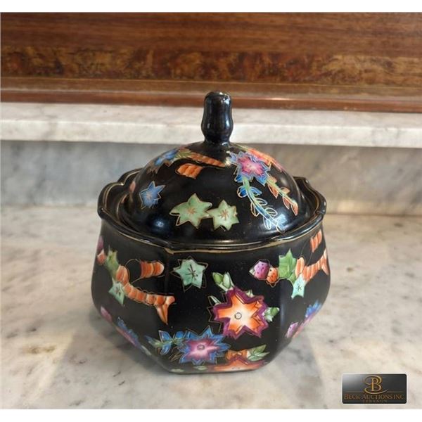 Hand Painted Nippon Porcelain Covered Sugar Bowl
