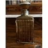 Image 1 : Ribbed Amber Glass Decanter with Metal Collar and Stopper
