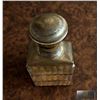 Image 3 : Ribbed Amber Glass Decanter with Metal Collar and Stopper