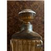 Image 4 : Ribbed Amber Glass Decanter with Metal Collar and Stopper