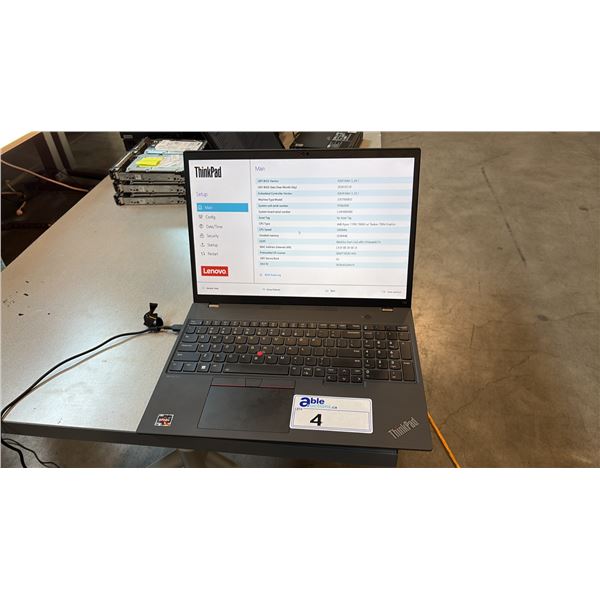 LENOVO THINKPAD T16 16" LAPTOP AMD RYZEN 7 PRO PORTABLE PC WIPED DRIVE NO CHARGER