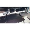 Image 1 : OAK FINISH ADJUSTABLE SIT-STAND COMPUTER DESK 60.0"W X 29.0"D X 28.0"H