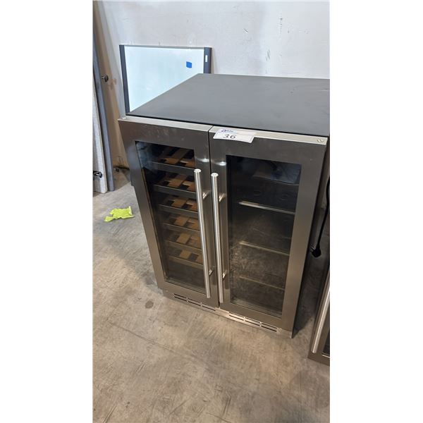 STAINLESS STEEL THOR KITCHEN 24" DUAL-ZONE WINE AND BEVERAGE CENTER