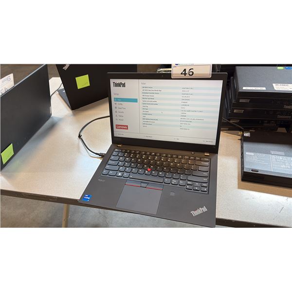 LENOVO THINKPAD T14 14" LAPTOP INTEL CORE I7 PORTABLE PC WIPED DRIVE NO CHARGER